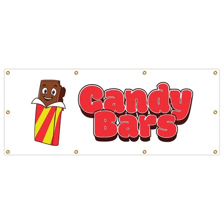 Signmission Candy Bars Banner Heavy Duty 13 Oz Vinyl with Grommets Single Sided B-96 Candy Bars